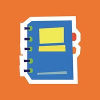 Notebook Sticker with Flat Soft Color Palette in Cutout Style vector