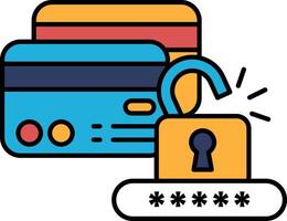 A card with a lock on it is shown with other cards vector