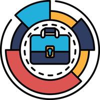 A colorful suitcase with a lock on it vector