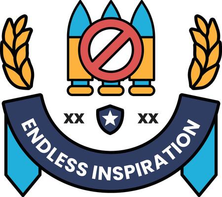 A logo for Endless Inspiration features a banner with a star and three missiles