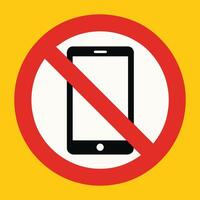 No Cell Phone Use Sign, Red Circle Slash Over Smartphone Symbol, Illustration for Classroom, Hospital, or Meeting Room Silence Policy Awareness vector