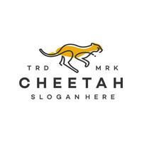 cheetah running simple line art vintage logo design template illustration vector