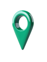 3D Teal Green Glossy Map Marker Icon on Transparent Background png