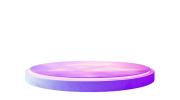 Abstract Illuminated Purple Pink Cylindrical Platform on Transparent Background png