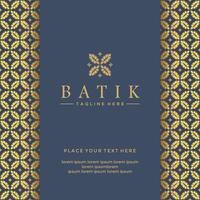 Batik design template with floral pattern vector
