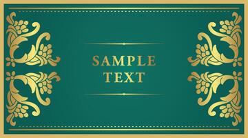 Elegant gold frame with sample text vector