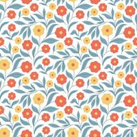 Colorful floral pattern with yellow flowers vector