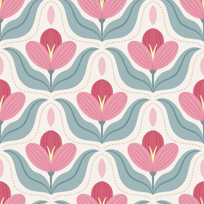 beautifull seamless pink flower pattern for spring