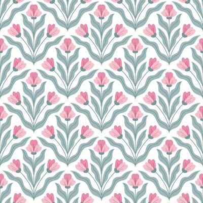 cute pink floral seamless pattern for spring