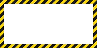 A clean white space surrounded by a striped border pattern featuring alternating yellow and black diagonal lines, suggesting caution or a restricted zone. vector