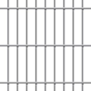 A repeating pattern of smooth metal bars is displayed. The bars are arranged both vertically and horizontally on a plain white backdrop, creating a grid. vector
