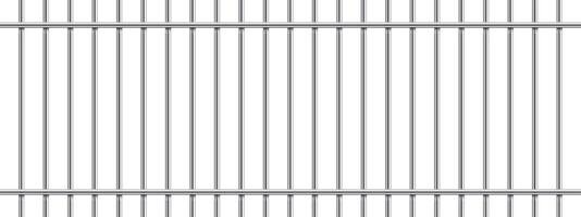 A symmetrical arrangement of vertical and horizontal parallel metal bars creates a geometric pattern. The bright, plain white background allows the silver-colored metal to stand out. vector