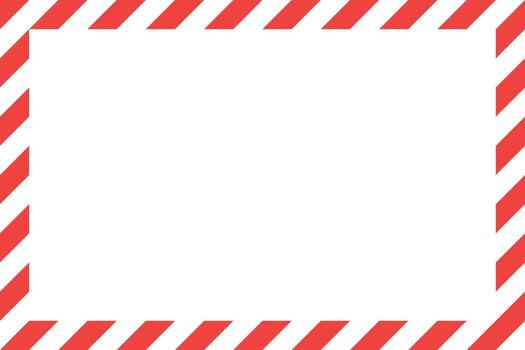 un patrón de advertencia marco presentando diagonal rojo y blanco rayas. el frontera encierra un blanco blanco espacio, diseñado para conteniendo importante mensajes vector