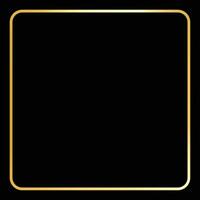 A stark black background sets the stage for a square frame with soft, rounded corners, radiating a warm golden hue. The composition balances simplicity and visual impact. vector