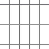 A repeating pattern of metal bars against a white background, forming a simple yet strong grid structure with clean lines and a monochromatic color scheme and shiny reflections. vector