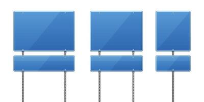 Blank blue road signs for customization vector