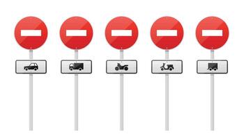 No entry road signs for vehicles vector