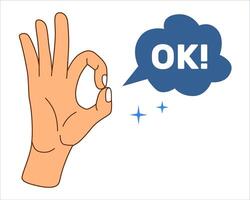 Hand showing OK sign illustration vector