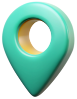 Modern 3D Location Pin Icon with Transparent Background for Mapping Applications png
