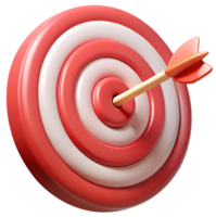 3D Target with Arrow in Red and White Design for Business Goals and Success png