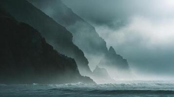 Hazy Fog Moving In From The Sea To The Shore photo