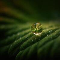 Miniature Art Found In A Dewdrop On A Petal photo