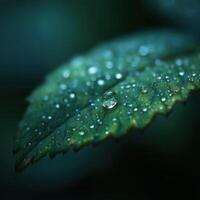 Natures Gleaming Canvas Water Droplets On A Green Leaf photo