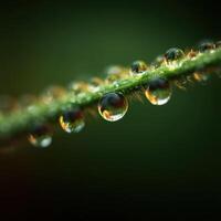 Natures Liquid Gems Seen As Water On A Plant Stem photo