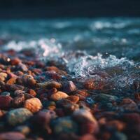 Natures Liquid Art Formed By Water On River Stones photo
