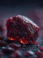 Natures Fiery Raw Beauty Seen In A Raw Garnet photo
