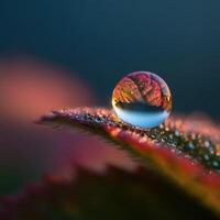 Natures Tiny Wonderland A Dewdrop On A Small Leaf photo