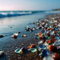 Sea Glass Forming Art On A Peaceful Beach photo