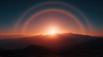 The Breathtaking Double Sun Halo During a Sunset photo