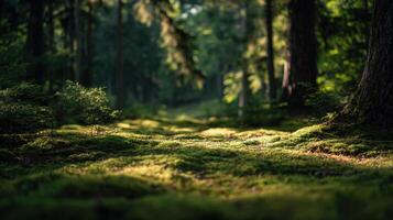 Soft Green Moss Covering A Forest Glade photo