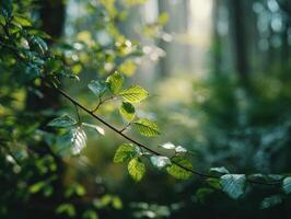 The Calm And Soft Green Of A Spring Forest photo