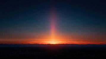 The Breathtaking Sun Pillar During a Desert Sunset photo