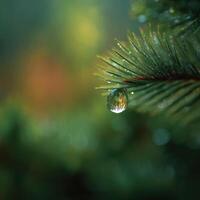 The Autumn Pledge Held in a Dewdrop on a Pine photo