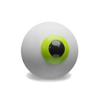 3d eyeball look right. Three-dimensional illustration eye vision. Anatomy design concept. Optical iris, retina graphic icon. Halloween symbol of creepy sphere. Science about health human vision vector