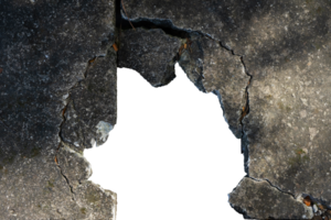 broken hole concrete copy space frame png