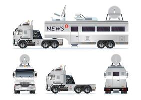 Mobile news broadcasting truck vector