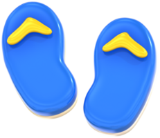 Flip flops 3D summer illustration with colorful png