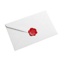 White envelope with red wax seal png