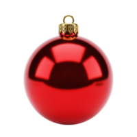 Shiny red christmas ornament with gold loop png