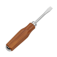Wooden handled flathead screwdriver png