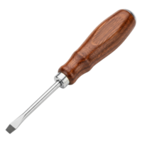 Flathead screwdriver with wooden handle png