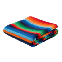 Folded colorful striped blanket png