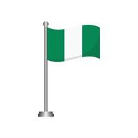 Nigeria Flag Waving on Flagpole vector