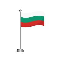 Bulgaria Flag Waving on Flagpole vector