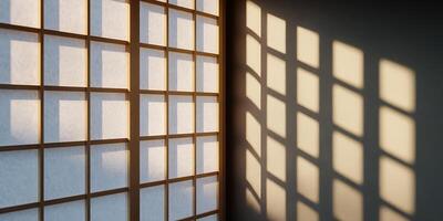 Wooden Frame Japanese Window. photo