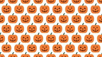 Seamless pattern of smiling jack o lantern pumpkins for halloween silhouette vector